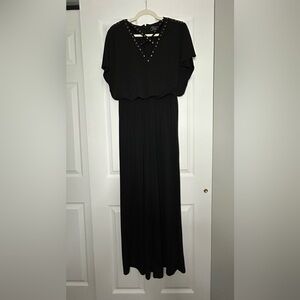 Black Jumpsuit with Gold Accents Collection by Dressbarn